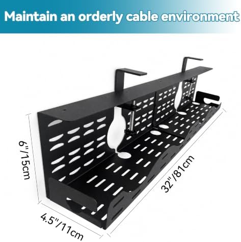 Under Desk Cable Management Tray, Expandable Metal Organizer - Image 3