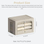 FHSQX 3 Pack Clothes Storage Bins, Beige, 16.5x12.2x12.2inch(40L) - Image 3