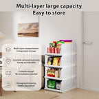 UDEAR 4 Pack Stackable Closet Storage Baskets, Foldable,White - Image 3