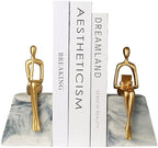 Book Ends for Shelves to Hold Books,Heavy Duty Thinker Abstract Statue by Mervkis
