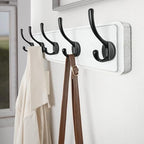SKOLOO Rustic Coat Rack Wall Mount, 5 Hooks, 17 Inch, Solid Wood, White - Image 5