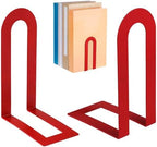 Chunful 10 Pcs Red Metal BookEnds Shelves, 7.5 x 5.75 x 3.5 in by Chunful