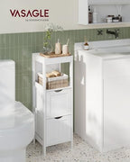 VASAGLE Bathroom Floor Cabinet, 2 Drawers, 35" H, Cloud White - Image 2