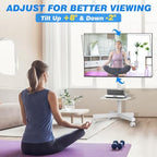 Rfiver Rolling TV Stand with Shelf for 23-65 inch TVs up to 88lbs White - Image 3