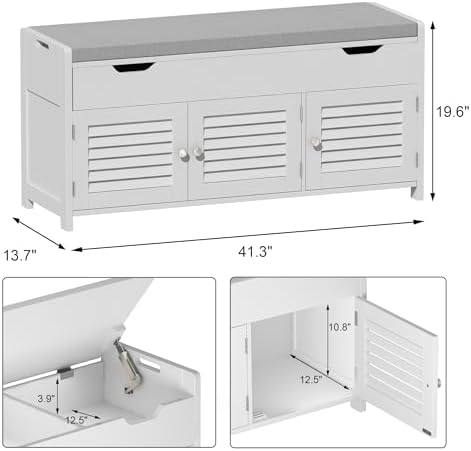 ChooChoo Shoe Storage Bench with Lift Top Storage & Cushioned Seats - Image 2