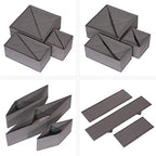 DIOMMELL 12 Pack Foldable Cloth Storage Box Closet Dresser Drawer Organizer Fabric Baskets Bins Containers Divider for Baby Clothes Underwear Bras Socks Lingerie Clothing,M Grey 444 - Image 3