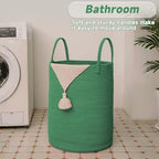 JMvicyroam 100L Cotton Rope Laundry Basket Hamper, Dark Green - Image 5
