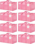 ukeetap 8 Pack Extra Large Clothes Storage Bins with Lids, Pink by ukeetap