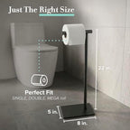 Gatco 1431MX Modern Square Base Toilet Paper Holder Stand, Matte Black, 22.25"H - Image 6