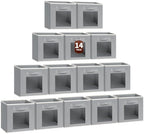 Homsorout Storage Cube 11 Inch - Cube Storage Bins with Window, Closet Storage Baskets with Handle, Fabric Bins for Closet, Shelves, Toys, Clothes, Set of 14, Grey by Homsorout