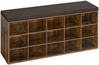 VASAGLE Shoe Bench with Cushion, 15 Compartments, 11.8 x 41.3 x 18.9 Inches by VASAGLEbySONGMICSHOME