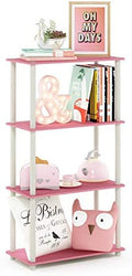 Furinno Turn-N-Tube Toolless 4-Tier Storage Shelves, Pink by Furinno-FitsYourSpaceFitsYourBudget