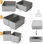 12 Pack Drawer Organizers for Clothing, Foldable Clothes Storage Box Closet Dresser Drawer Organizers Dividers, Bedroom Organization Fabric Bins for Baby Clothes Underwear Sock Bra Ties (Grey) - Image 2