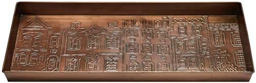 HF by LT Townhouses Pattern Metal Boot Tray, 30 x 13 inches, Antique Copper Finish - Image 2