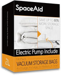 SpaceAid 14 Pack Vacuum Storage Bags with Electric Air Pump, Space Saver Sealer Compression Bags for Comforters, Blankets, Pillows, Bedding, Clothes (4 Jumbo/4 Large/3 Medium/3 Small) by SpaceAid