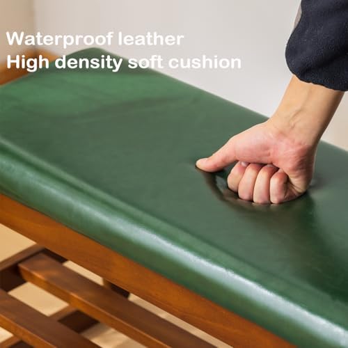 Solid Wood Shoe Rack Bench with Flip-Top Storage, Green, 31.5'' - Image 4