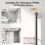Over the Door Shower Caddy Hanging With Double Soap Holder Never Rust Aluminum Shower Shelf With 4 Hooks Hanging Bathroom Organizer No Drilling Shelves for Bathroom Storage Pink - Image 7