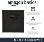 Amazon Basics Collapsible Fabric Storage Cube Bins Organizer with Handles, Organization Containers, Multifunctional, 13" x 13" x 13", Black, 6-Pack - Image 2