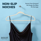 DEILSY™ Non-Velvet Thin Hangers Space Saving Ivory Hangers 50 Pack - Image 3