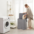 Lifewit Double Laundry Hamper with Lid, Removable Laundry Bags, Gray - Image 6