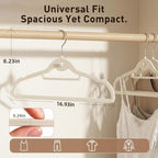Velvet Hangers 30 Pack, Ivory Non Slip Hangers with 360° Swivel Hook - Image 2