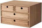 KIRIGEN Wood Desk Organizer with 4 Drawers, Desktop Storage, Brown 34-DBR by KIRIGEN