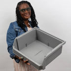 ReadySpace Extra Large Stackable Plastic Storage Bins, 4-Pack, Grey - Image 2