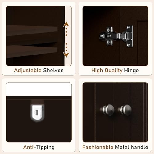Over Toilet Storage Cabinet with Barn Door & Adjustable Shelves - Image 5