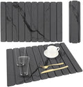 Stone Dish Drying Mat for Kitchen Counter, 24 x 16 Inch(Dark Gray Marble) by Unknown