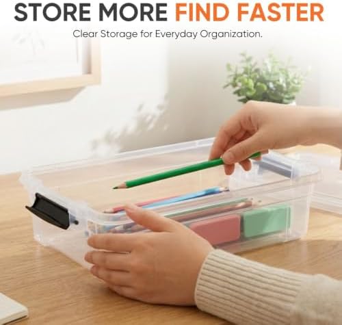 Superio 2.3 Quart Clear Plastic Storage Containers with Lids, Stackable Organizer Bins, BPA-Free Storage Boxes for Home, Office, Dorm & Classroom, 8 Pack - Image 2