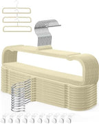 Beige Velvet Hangers Non-Slip 20 Pack Felt Hangers for Pants Trouser Hanger by HGYZE