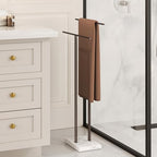 KES Bronze Standing Towel Rack with Weighted Marble Base, Towel Rack Stand - Image 6
