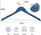 TOPIA HANGER Premium Wooden Hangers 16 Pack Blue/White Coat Hangers - Image 2