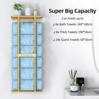 STWWO Bathroom Towel Storage Rack for Bathroom, 30 inch Towel Racks Wall Mounted with Shelf Can Holds 6 Large Towels, Wall Towel Rack for Rolled Towels, Gold - Image 3