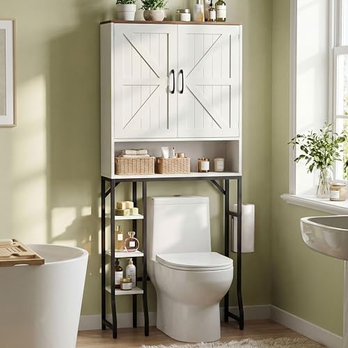 Over The Toilet Storage Cabinet,31" W Bathroom Organizer, White by Unknown