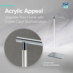 Gatco 1331C Modern Rectangle Base Freestanding Toilet Paper Holder, Chrome/Acrylic, Weighted Base Bathroom Tissue Stand 22.25" - Image 6
