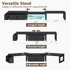 LAND·VOI Dual Monitor Stand with Drawer and Side Pockets, Monitor Riser for Desk, Home Office Desk Storage, Multi-Scenario Adaptation for Work and Entertainment, Black, HMS02BK - Image 4
