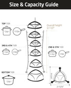 KES 264 Lbs Capacity Freestanding Pot Rack, 6-Tier Cast Iron Cookware Stand with 6 Hooks, Pots and Pans Storage Tower for Kitchen Corner, Stable Base, Anti-tip Strap & Floor Protectors, Black - Image 6