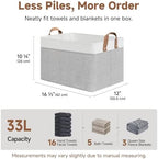 StorageWorks Fabric Storage Bin, Closet Bins, Gray and White, Large, 2-Pack - Image 6