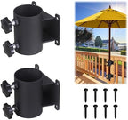 2PCS Patio Umbrella Holder Heavy Duty Outdoor Umbrella Stand Patio Umbrella Holder clamp ,Adjustable Patio Umbrella clamp Railing for Deck Railing,Fences,Docks,Courtyard Balcony, Patios by Wdwlbsm