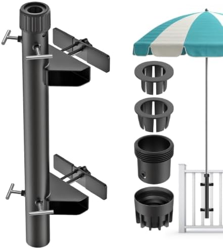 KingDolly No Drilling Deck Umbrella Mount, Umbrella Holder for Deck Railing - Image 2