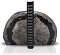 Nature's Decorations Black Agate Bookends – A+ Grade Geode Heavy Duty Decorative Stone Crystal Book Ends for Shelves & Bookcases, Natural Polished Bookshelf Decor, 1 Pair 4-6Lbs by NaturesDecorations