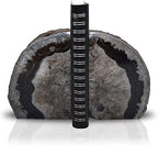 Nature's Decorations Black Agate Bookends – A+ Grade Geode Heavy Duty Decorative Stone Crystal Book Ends for Shelves & Bookcases, Natural Polished Bookshelf Decor, 1 Pair 4-6Lbs by NaturesDecorations