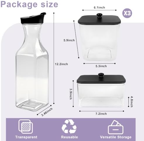 POLRAI 5 Pack Laundry Pod Container and Detergent Dispenser and Dryer Sheet Holder with Wooden Lids Labels and Spoon Clear Storage for Laundry Room Organization - Image 5