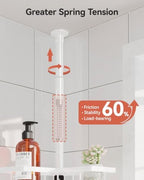 YASONIC Corner Shower Caddy Tension Pole, 25.7-109.1in Adjustable Shower Shelves, Rust-Resistant Shower Organizer, No-Drill 3-Step Installation, Bathroom Shelves for Renters & Family, White - Image 3