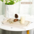 Karibiber Marble Vanity Tray, Bathroom Tray Countertop, Decorative Dresser Organizer, Perfume, Jewelry Holder, Beige Stone Serving for Kitchen Sink Storage(MOCA Cream) - Image 3