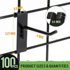 100 Pcs Gridwall Hooks, 4 Inch Grid Wall Hook Display for Gridwall Panel - Image 2