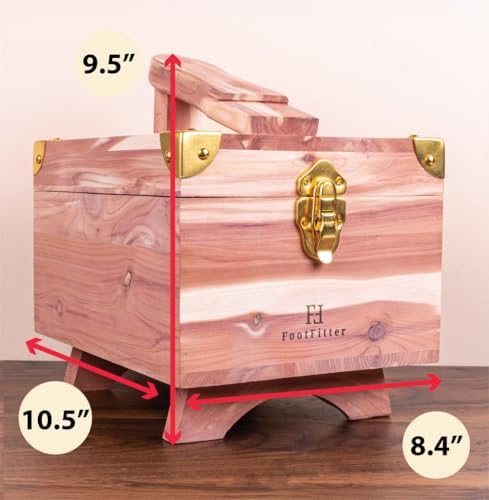 FootFitter Grand Cedar Shoe Shine Valet Box with Stand, USA Grown Wood - Image 2