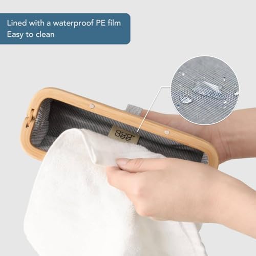 GUDEE UROKI Pen Case Pencil Pouch Lightweight and Spacious with Bamboo Frame Magnetic Opening for Organizing Stationary Office Supply 7.8x2.9.x2.7 inch Men and Women Infinity Blue - Image 6