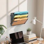 SUPEASY 3 Tier Wall File Organizer, Hanging Wall Mounted Mail Organizer with Label Slots, Metal Mesh File Holder Magazine Rack for Office, Home, School or Classroom, Black, 2Pack - Image 2